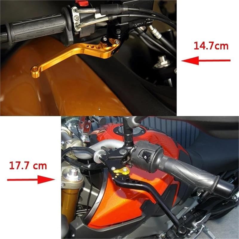 1 Paia Leve Freno Frizione per Fantic Caballero Flat Track125 250 500 Rally/Scrambler 500, Moto Manopole Regolabile CNC Alluminio Ricambi Sostituzione Racing Accessori Sportive,Short-Yellow