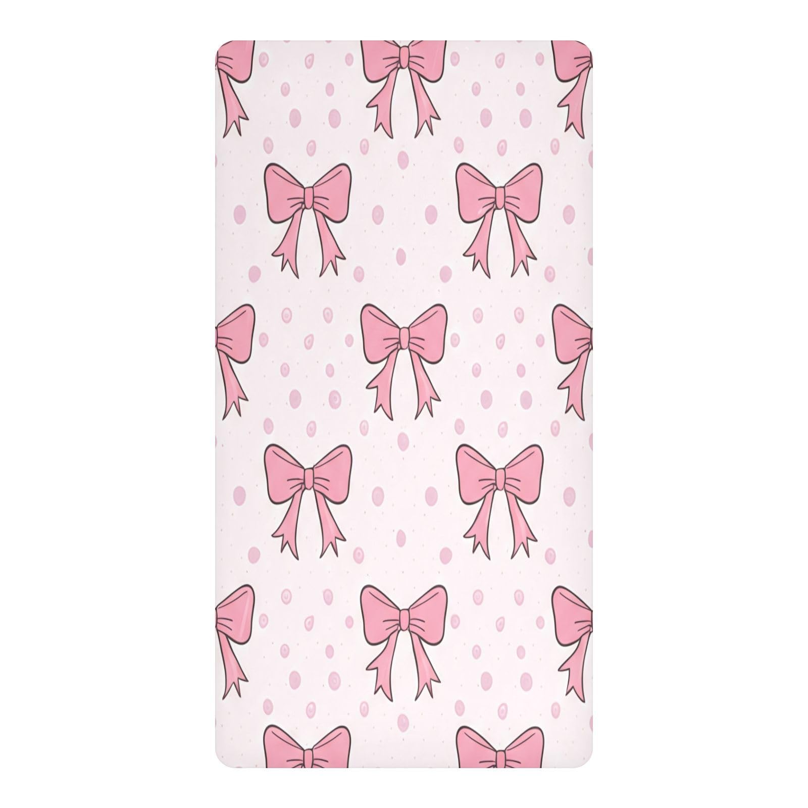 JiangGgen Bows Baby Crib Sheet Soft Breathable for Standard Crib-M