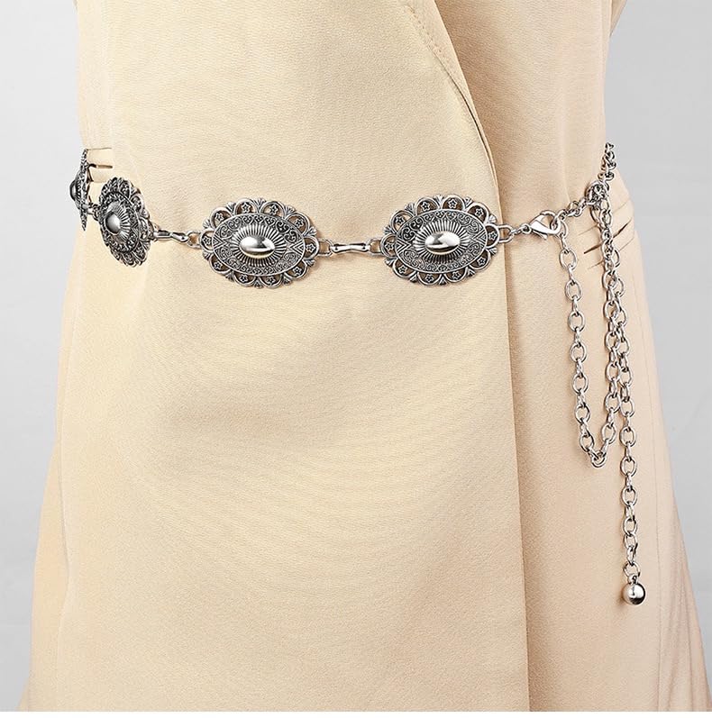 Western Chain Belt Cowgirl Belts for Women Gold Chain Belt Waist Chain Belt for Dress Jeans Pants4