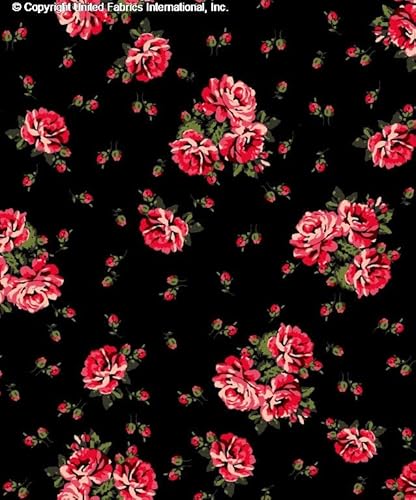 LitLook Crepe Techno Printed Venera Floral Fabric by The Yard