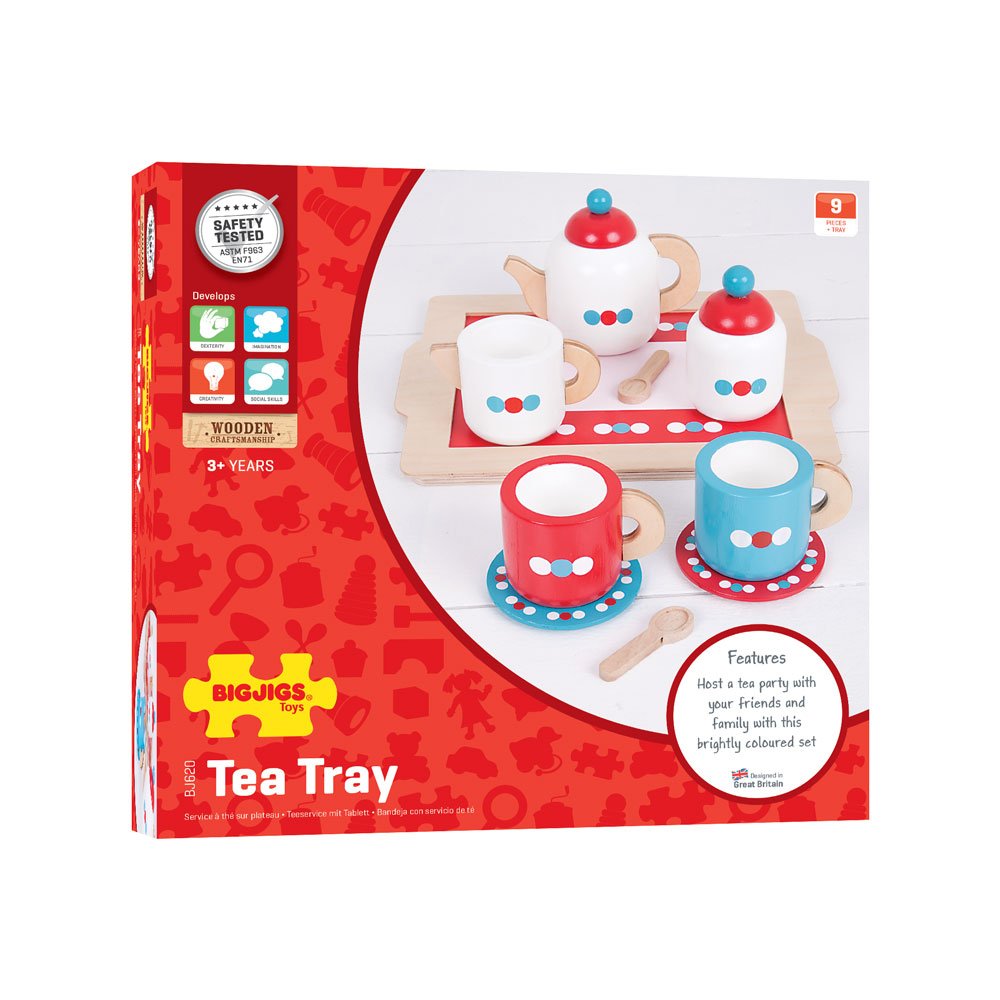 Bigjigs Toys Servizio da Te con Vassoio
