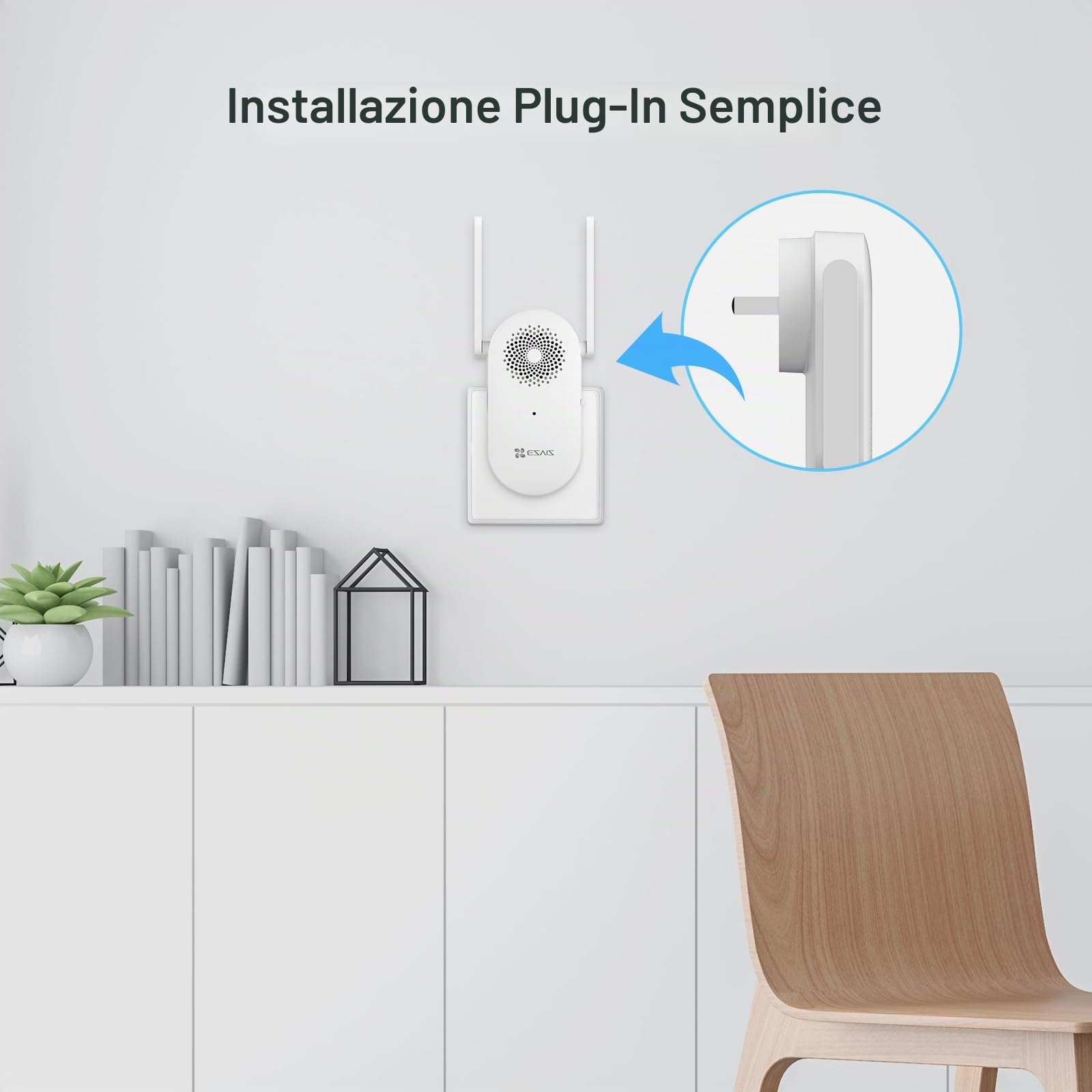 EZVIZ Campanello Wi-Fi per interni, volume regolabile da 0 a 72 dB, 20 suonerie, installazione plug-in, allarme acustico in tempo reale, controllo app, facile installazione, protezione della privacy,
