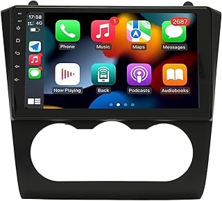 Carplay Android Auto 9 Inch Touch Screen Double Din BT Car Stereo with Backup Camera Support FM RDS Radio Voice Control GPS, for Nissan Altima 2008 to 2012