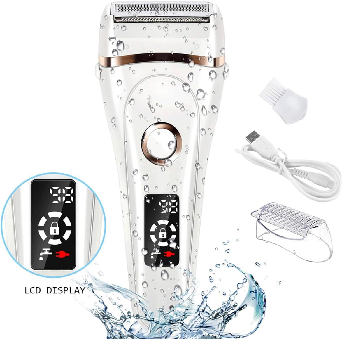 PartyKindom Trimmer for Women Waterproof Face Body Hair Removal Stainless Steel Head Abs Material Ergonomic Design