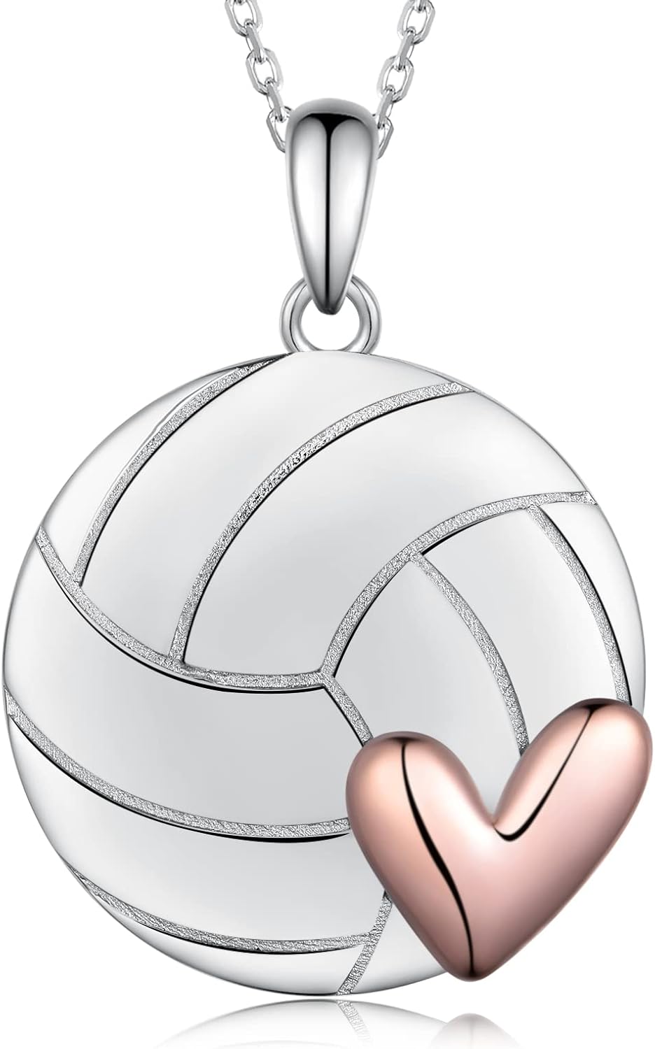 Volleyball/Softball/Basketball/Baseball/Golf Necklace 925 Sterling Silver Sport Pendant Necklaces Jewelry Gifts for Women Men Sport Lovers