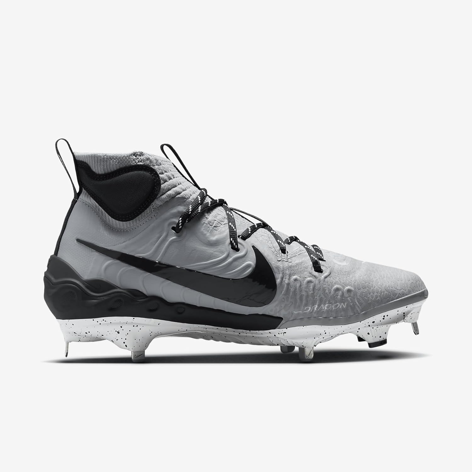 Nike Alpha Huarache NXT Men's Baseball Cleats (DJ6517-003, Wolf Grey/White/Pure Platinum/Dark Smoke Grey) Size 14 - Image 3
