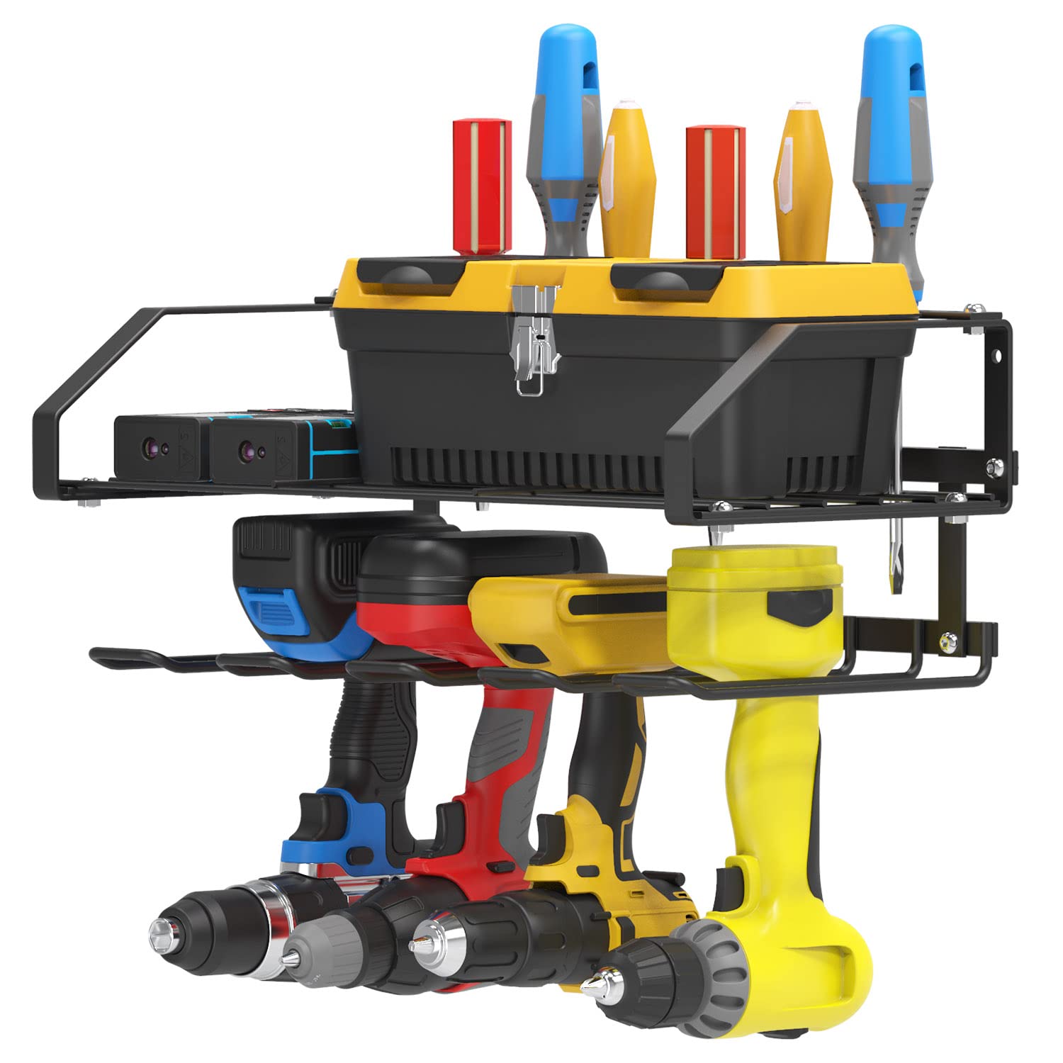 Buy Power Tool Organizer single Tier Heavy Duty Floating Tool Rack Wall
