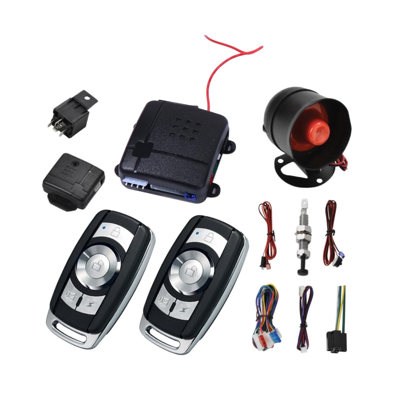 Hemobllo Système Antivol Automobile Portable Alarme LED Clignotante, Verrouillage Automatique des Portes, Compatible Voiture, Kit Sécurité Intérieur, Usage Quotidien et Protection