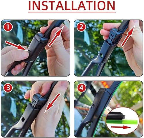 Miniatura 4 de Compatible con Cadillac SRX 2010-2016 26 + 17 pulgadas + 13 pulgadas limpiaparabrisas delantero trasero escobillas, accesorios de cortador de