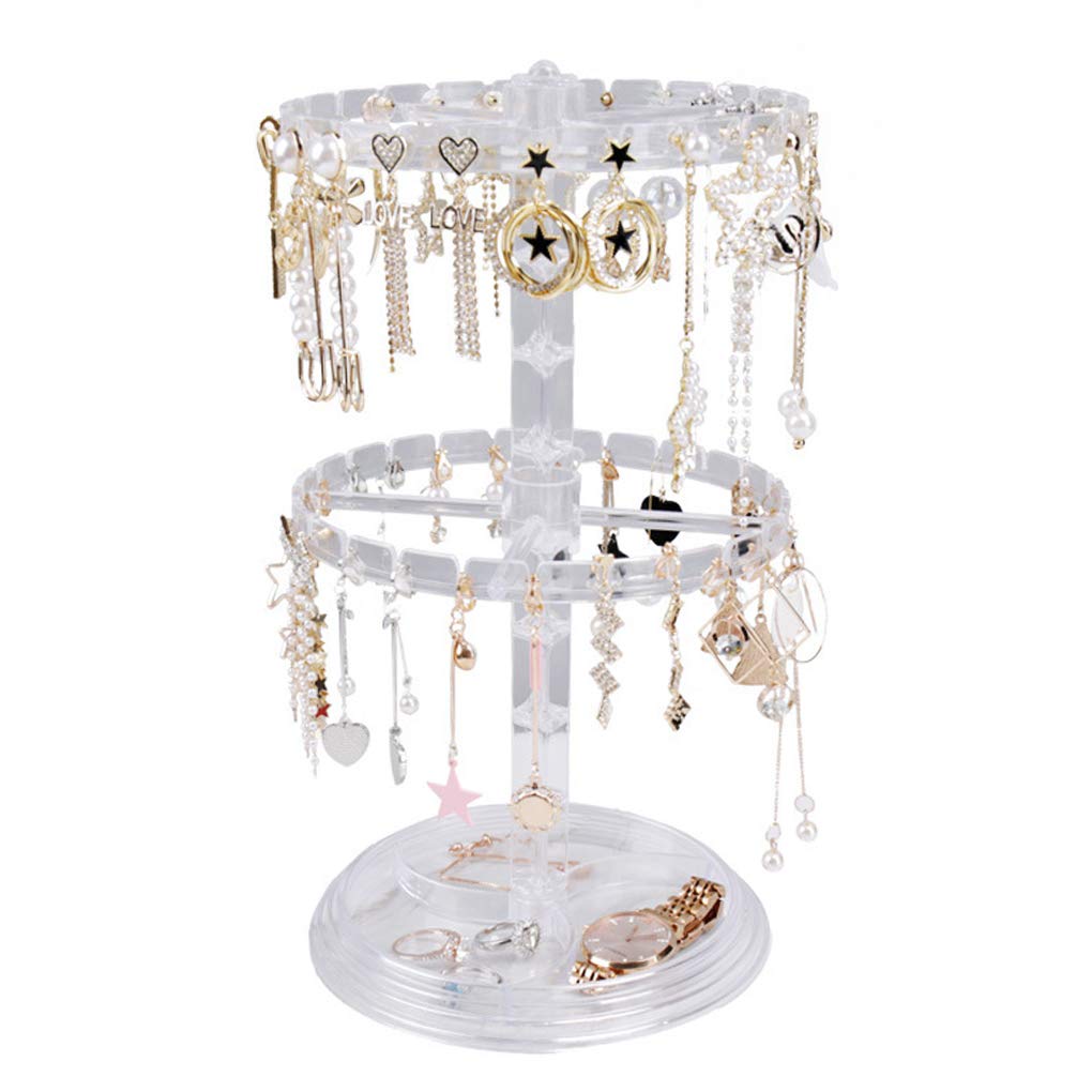 Rolin Roly Transparent Rotating Earring Hanger Stud Earring Storage Organizer Jewelry Holder Display Stand Large Earring Storage Organizer