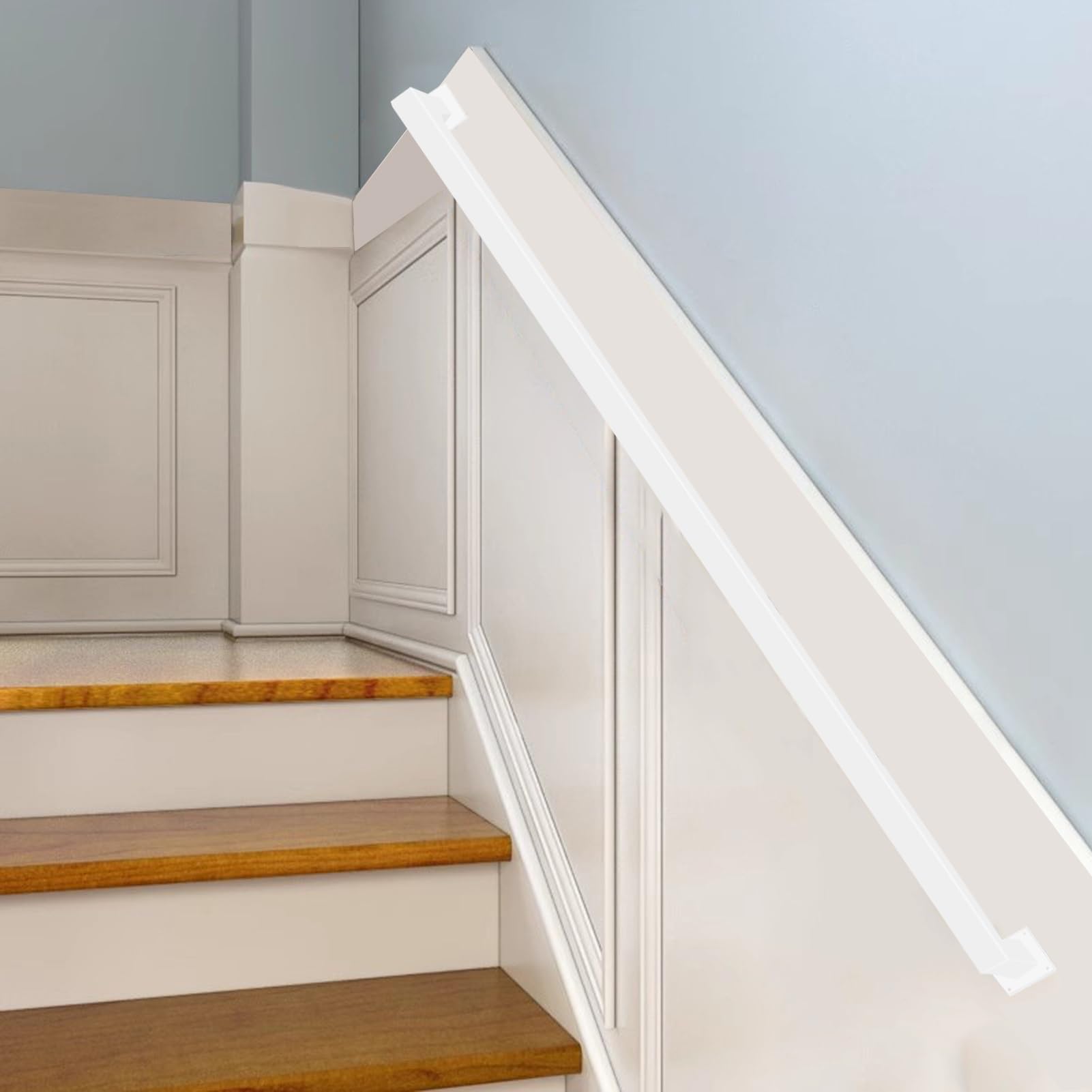 Rampe d'escalier blanche en métal de 3,3 à 8 pieds pour intérieur et extérieur