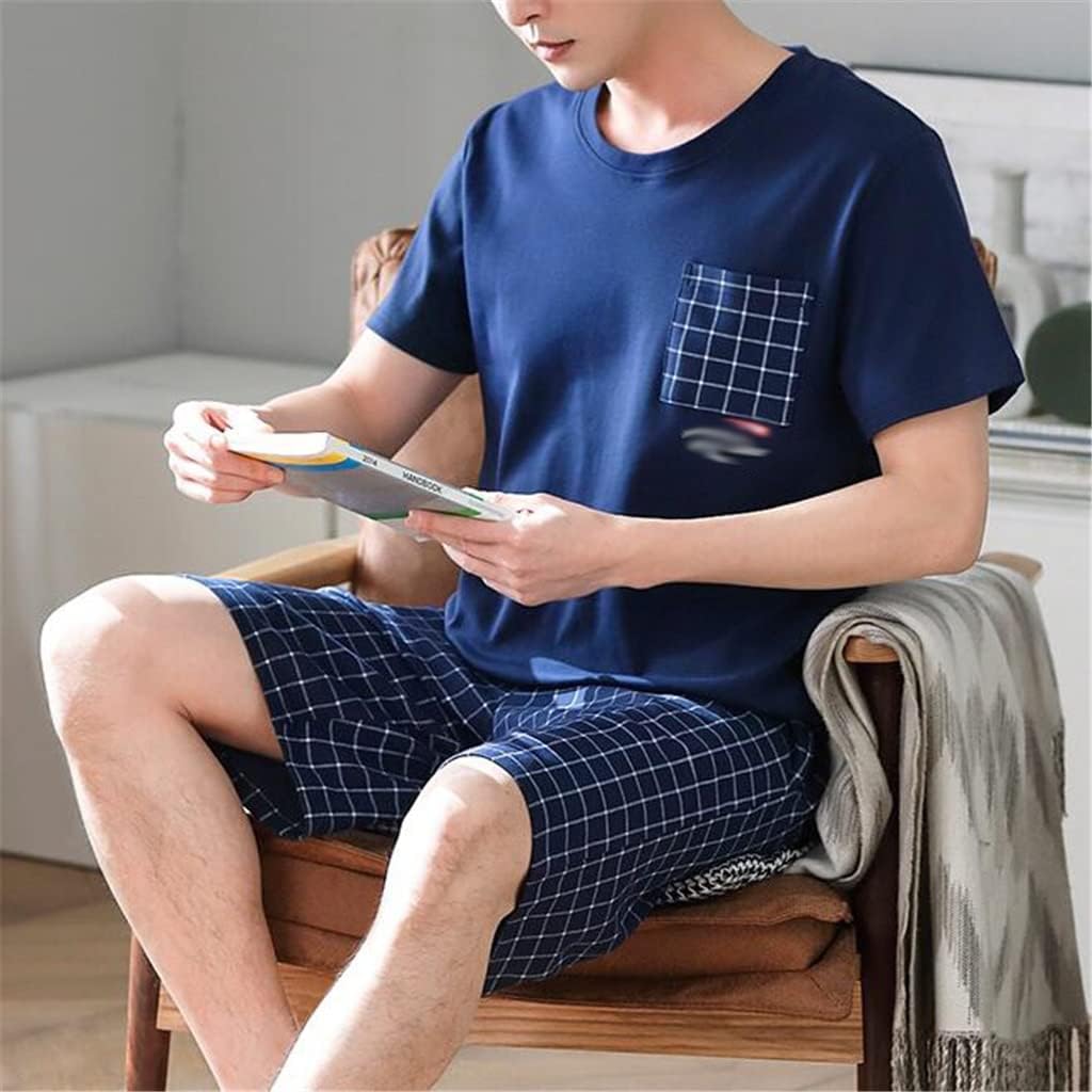 Pajamas Men's Cotton Short-sleeved Shorts Thin Section Half-sleeved Trousers Three-piece Suit