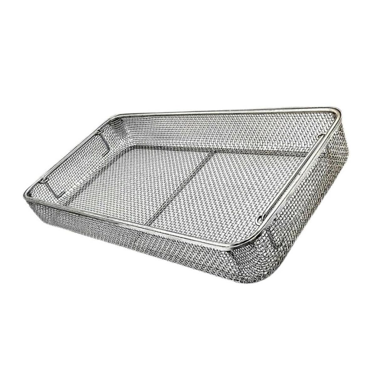 Medizinischer Desinfektions-Reinigungskorb aus Edelstahl 304, Ultraschall-Reinigungskorb für chirurgische Instrumente, Sterilisationstablett mit perforierten Netzkörben,25 * 20 * 7cm