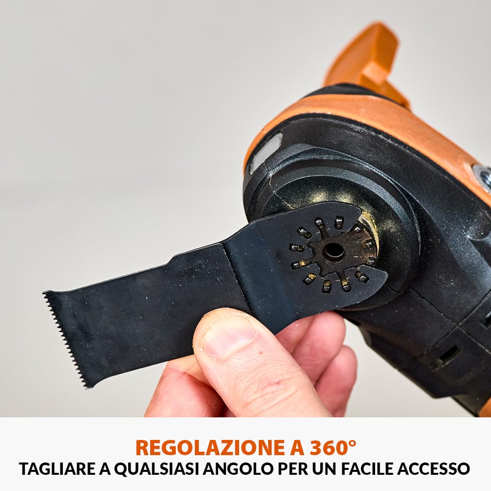 Evolution Power Tools R18MLT-Li Multi-Utensile Senza Fili 18 V Li-Ion EXT, Multiuso E Multi-Materiale Per Eseguire Tagli, Sagomare, Raschiare E Levigare | Batteria Non Inclusa