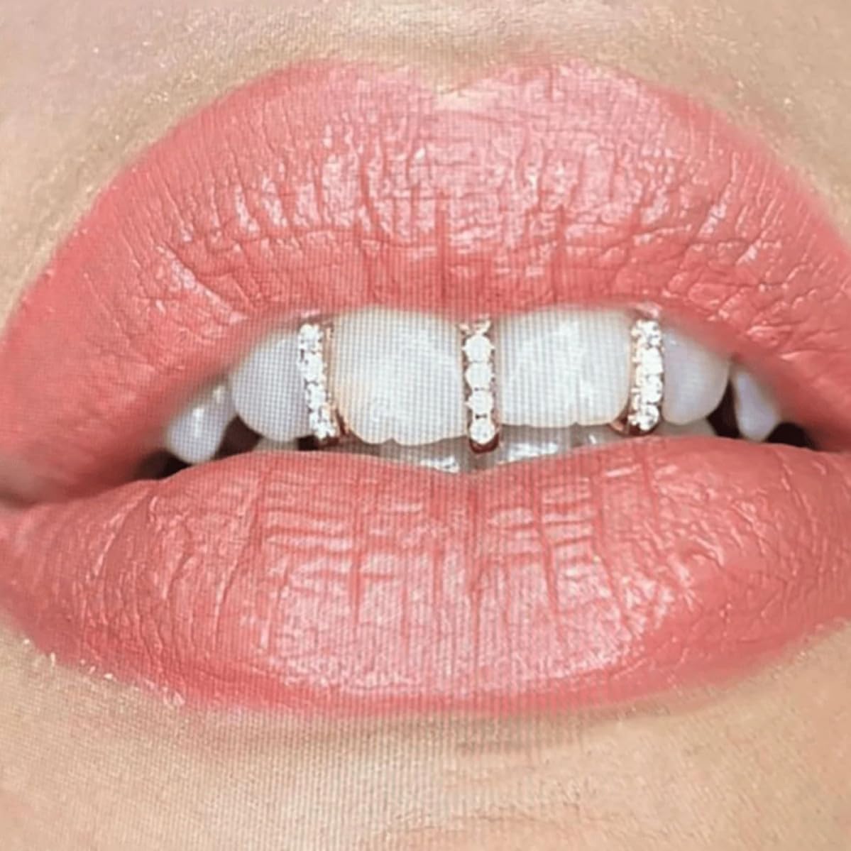 3pcs Hip Hop Teeth Grill Set for Adults, Silver Metal Zircon