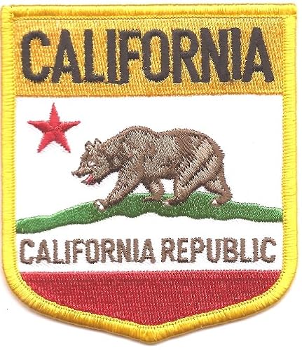 California State Shield Patch 3⅛ x 3½ Embroidered Iron‑On Sew‑On Emblem