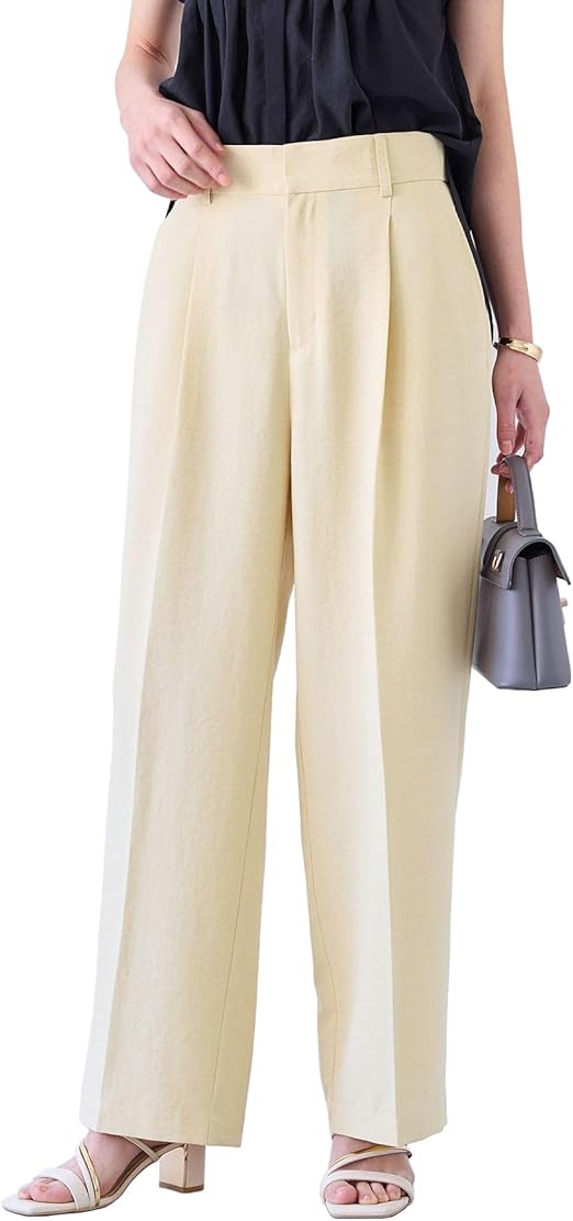 90s ワンタック ワイドスラックス シルクリネン SLATES同型 W34 90s SLATES スリータック スラックス リネン×コットンパンツ