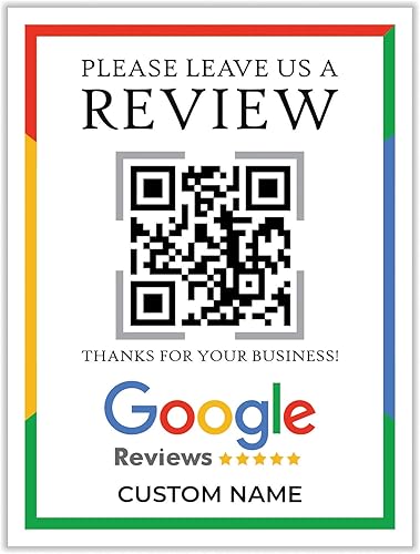 Letrero personalizado de dejar una revisión, letrero de visualización de código QR personalizado, letrero de revisión de Google, código QR Social