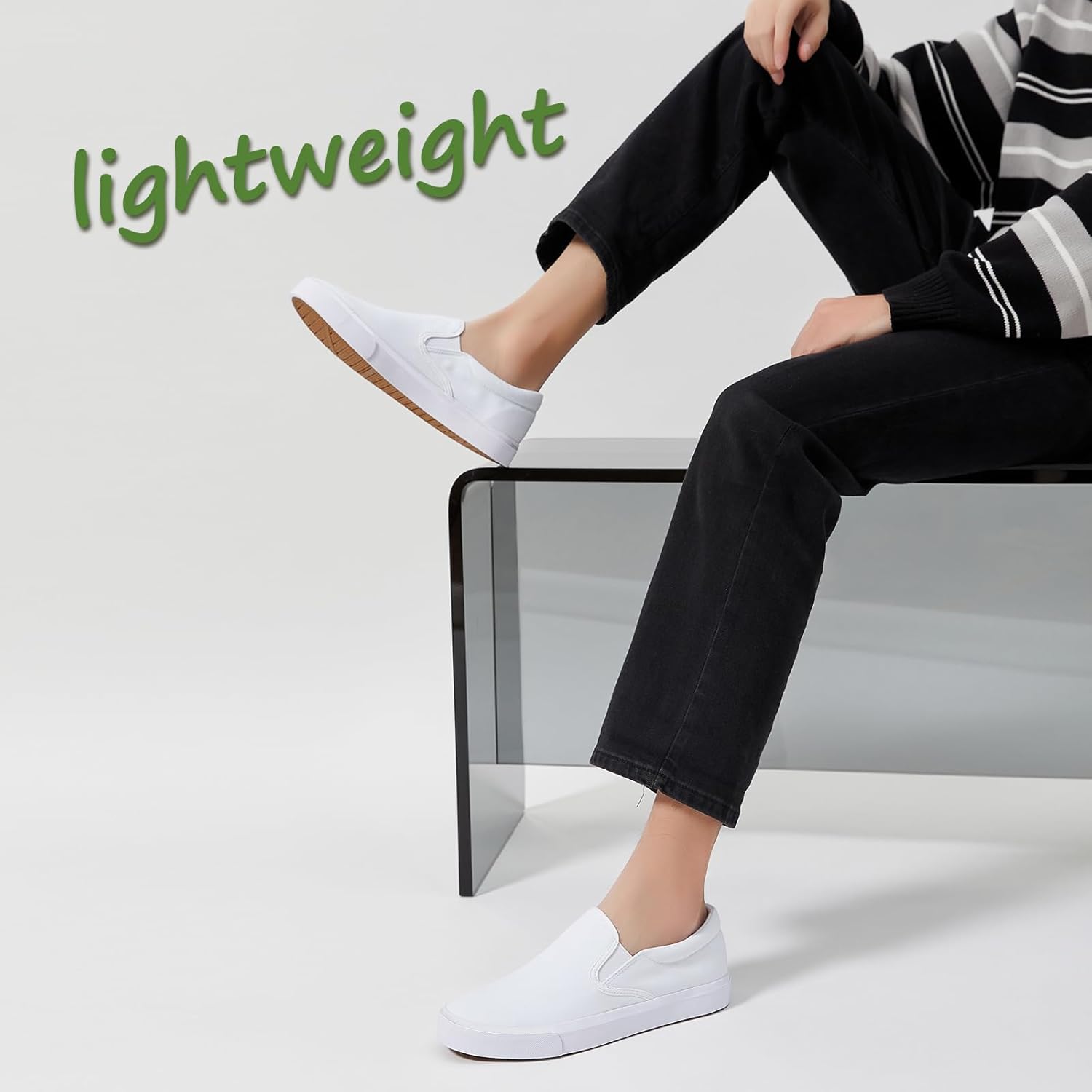 yageyan Mens Slip on Sneakers Loafers Shoes Canvas Black Shoes Canvas Blue Casual Fashion Shoes - Image 6