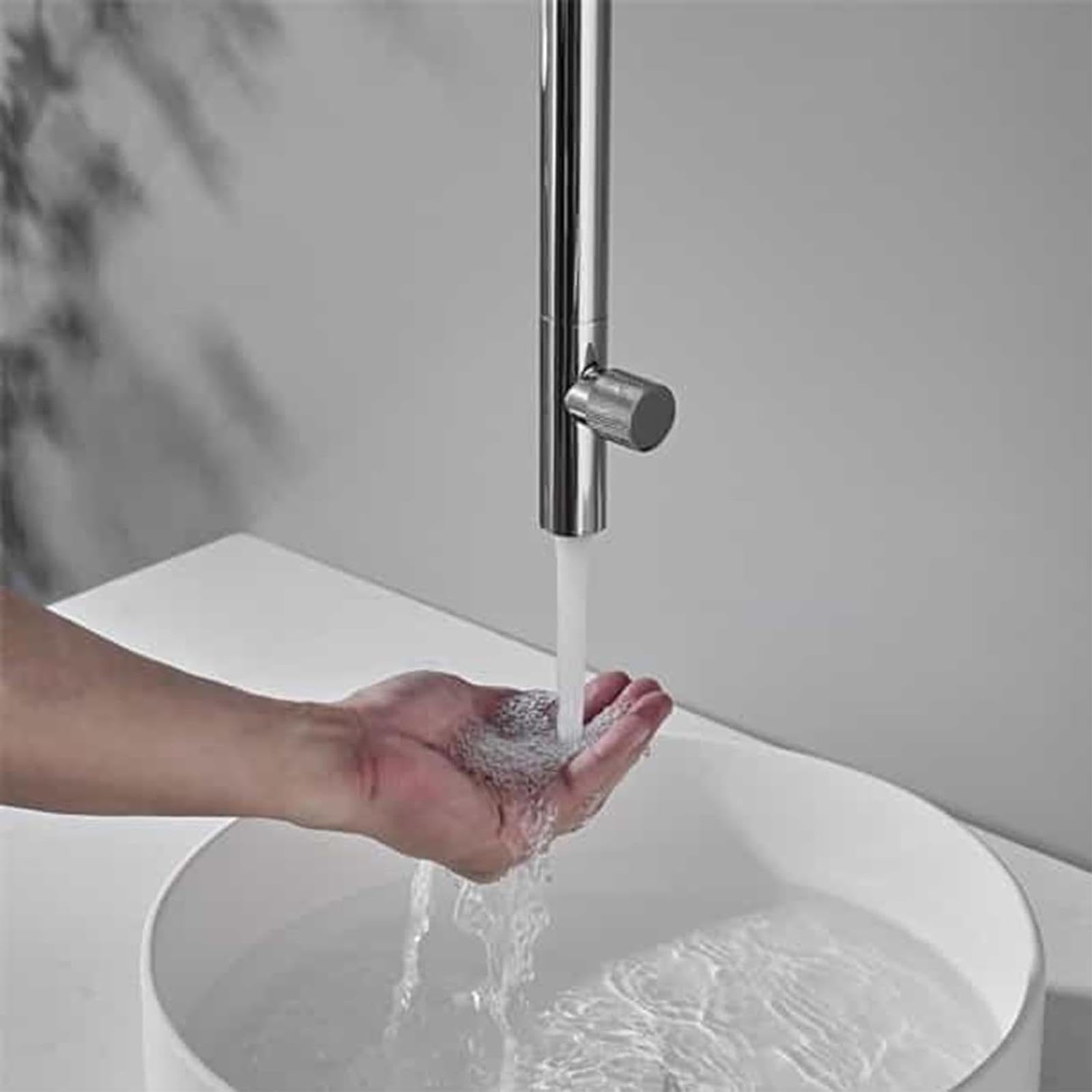 VITIWEDTY Bathroom Sink Taps Wall Mounted Ceiling Tap, Hot and Cold Brass Connection, Brushed Gold Finish (Chrome)