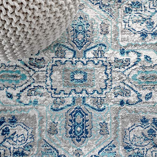 Tapete decorativo cuadrado azul y gris 5x5 miniatura 3