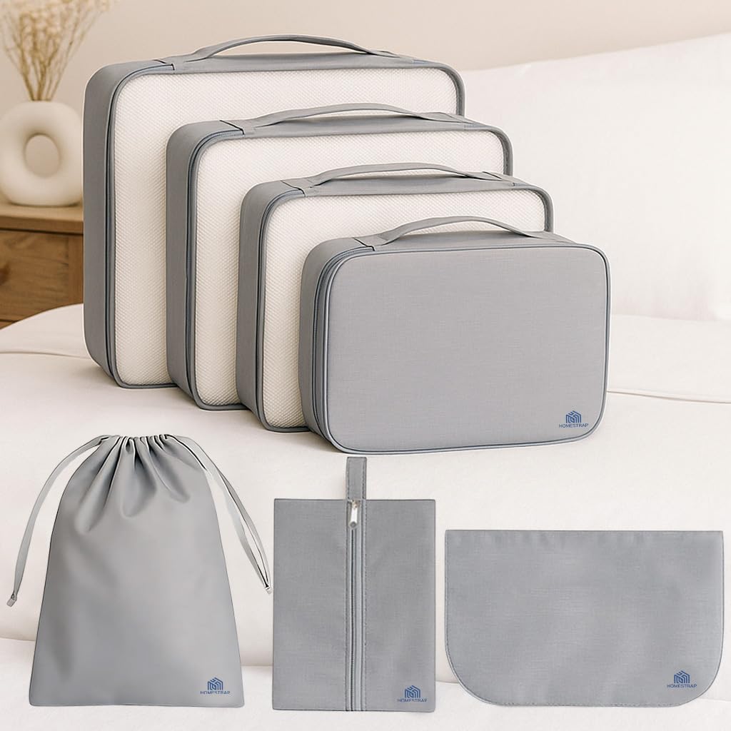 Homestrap 7-Piece Travel Organizer Packing Cube Pouch Set | Lightweight Luggage Organizer Bags for Clothes, Shoes & Accessories | Perfect for Suitcases, Backpacks & Carry-Ons | Travel-Friendly Design-image-43