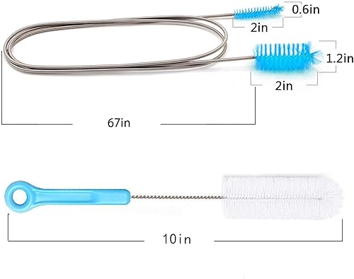 Miniatura 2 de Cepillo de limpieza de tubos CPAP  Acero inoxidable flexible (6 pies) más práctico cepillo (10 pulgadas) se adapta a tubos estándar de 0.866 in de