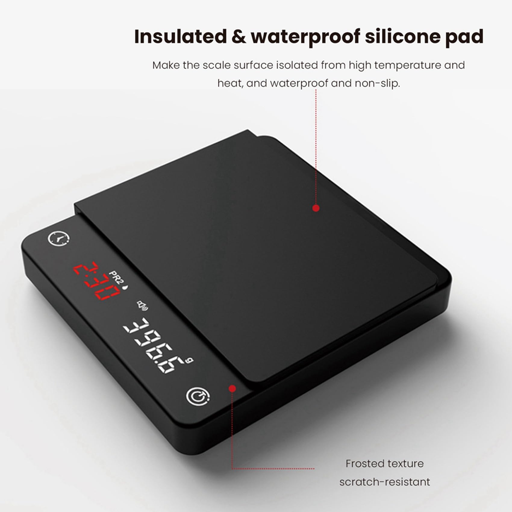 2X Mini Báscula de Cocina Inteligente Con Pesaje de Precisión Báscula de Café Digital Espresso Con Temporizador