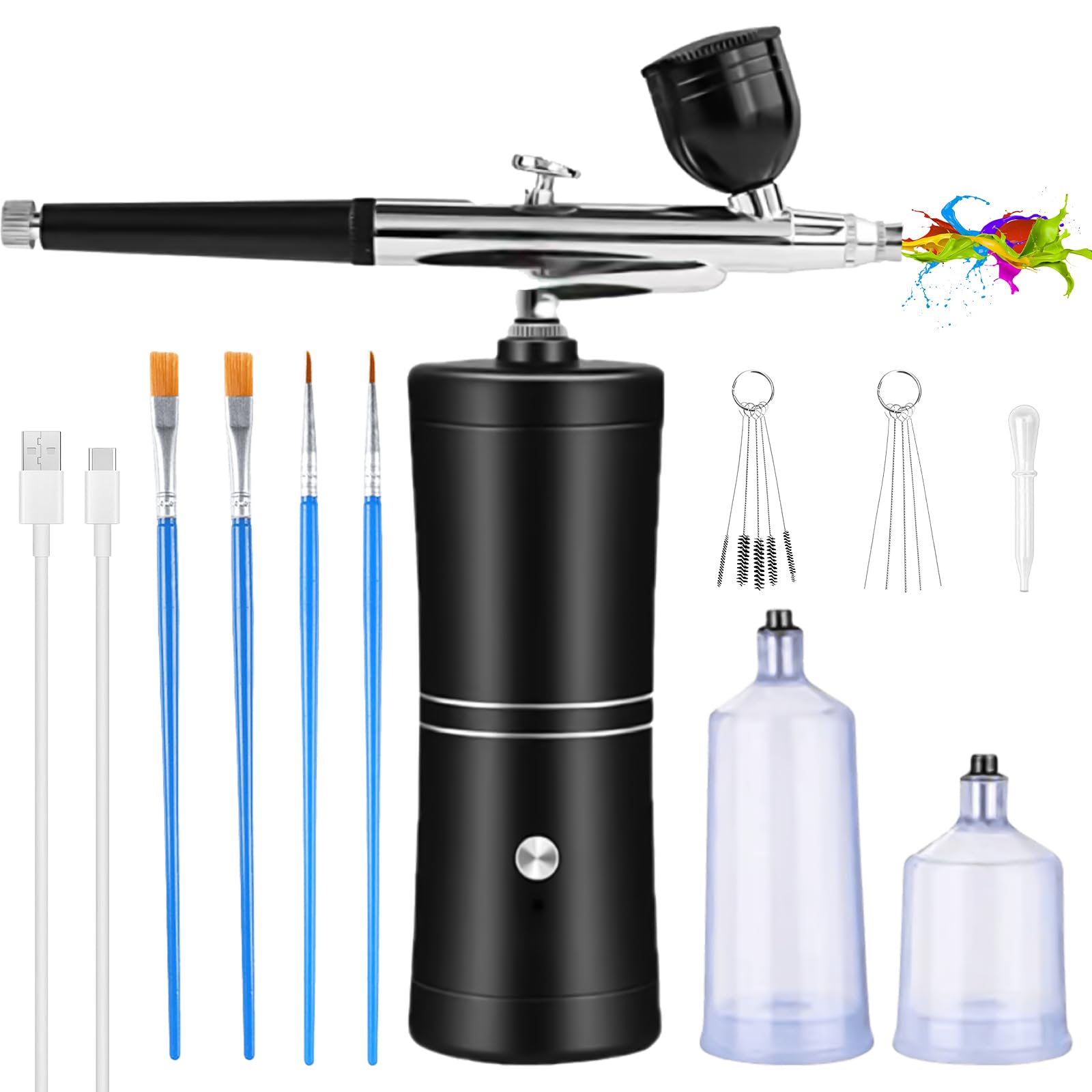 Aerografo Manuale Ricaricabile - Kit Per Modellismo, Nail Art, Decorazione Torte E Pittura Viso