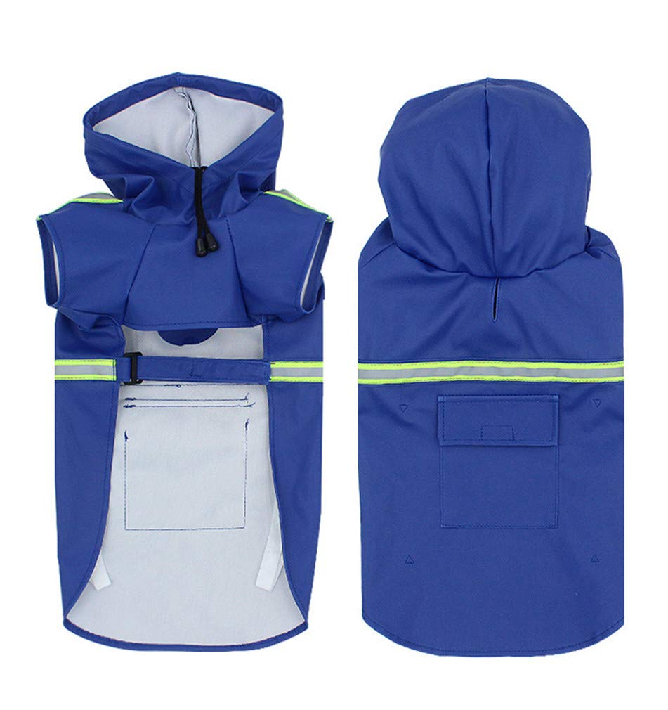 Ulalaza Large Dog Poncho with Hood Reflective Rain Jacket Leisure Waterproof Lightweight Dog Coat Pet Supplies