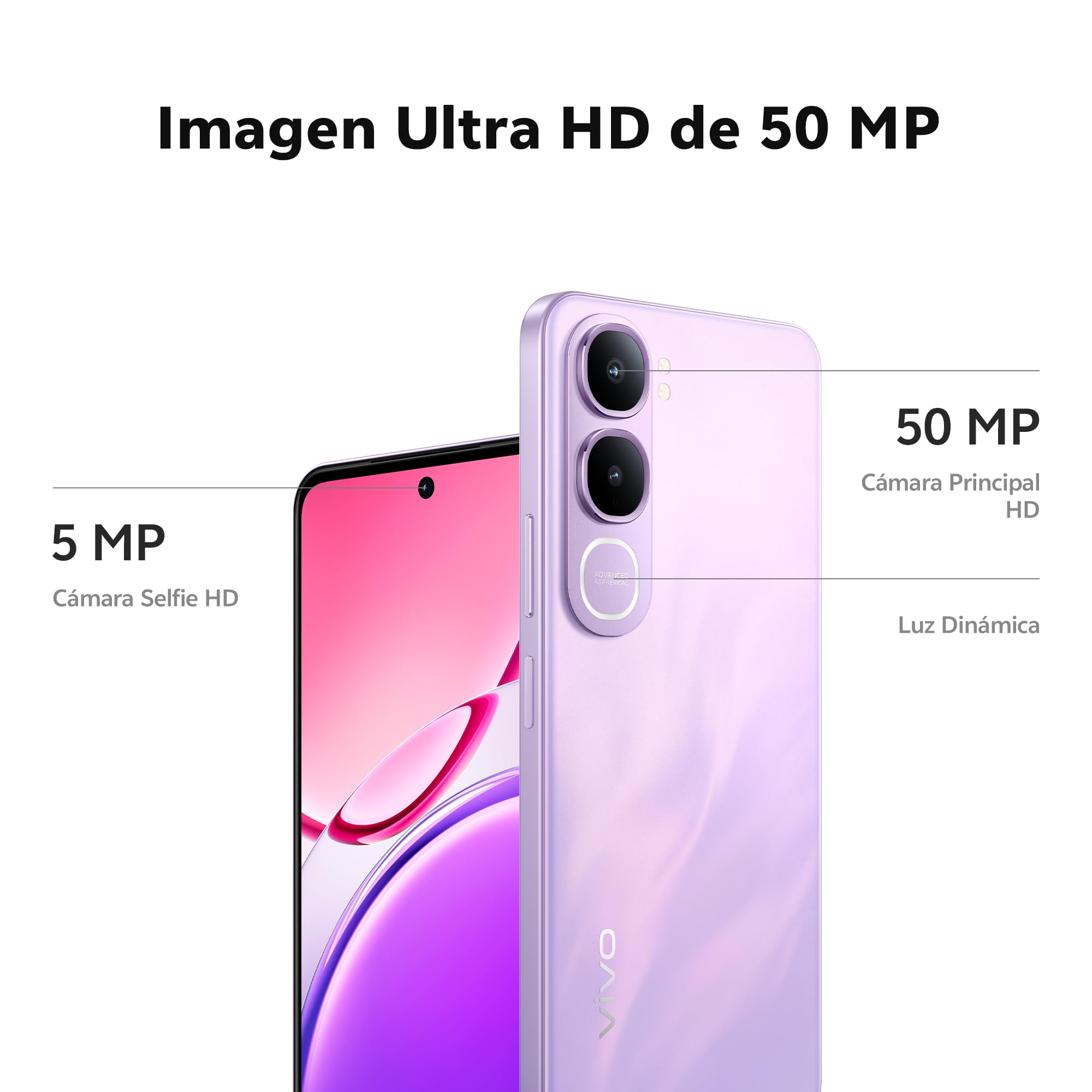 vivo Y21d, Smartphone 6 GB RAM + 256 GB, cámara Principal de 50 MP, Pantalla HD+ de 6,68" y 90 Hz, batería de 6500 mAh, FlashCharge de 44 W, IP68 e IP69, Doble Altavoz, Doble SIM, Sistema Android