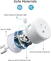 Vista 6 de Govee Enchufe inteligente, enchufes Bluetooth WiFi, paquete de 2 funciona con Alexa y Google Assistant Bundle con Govee Smart Plug, enchufes WiFi