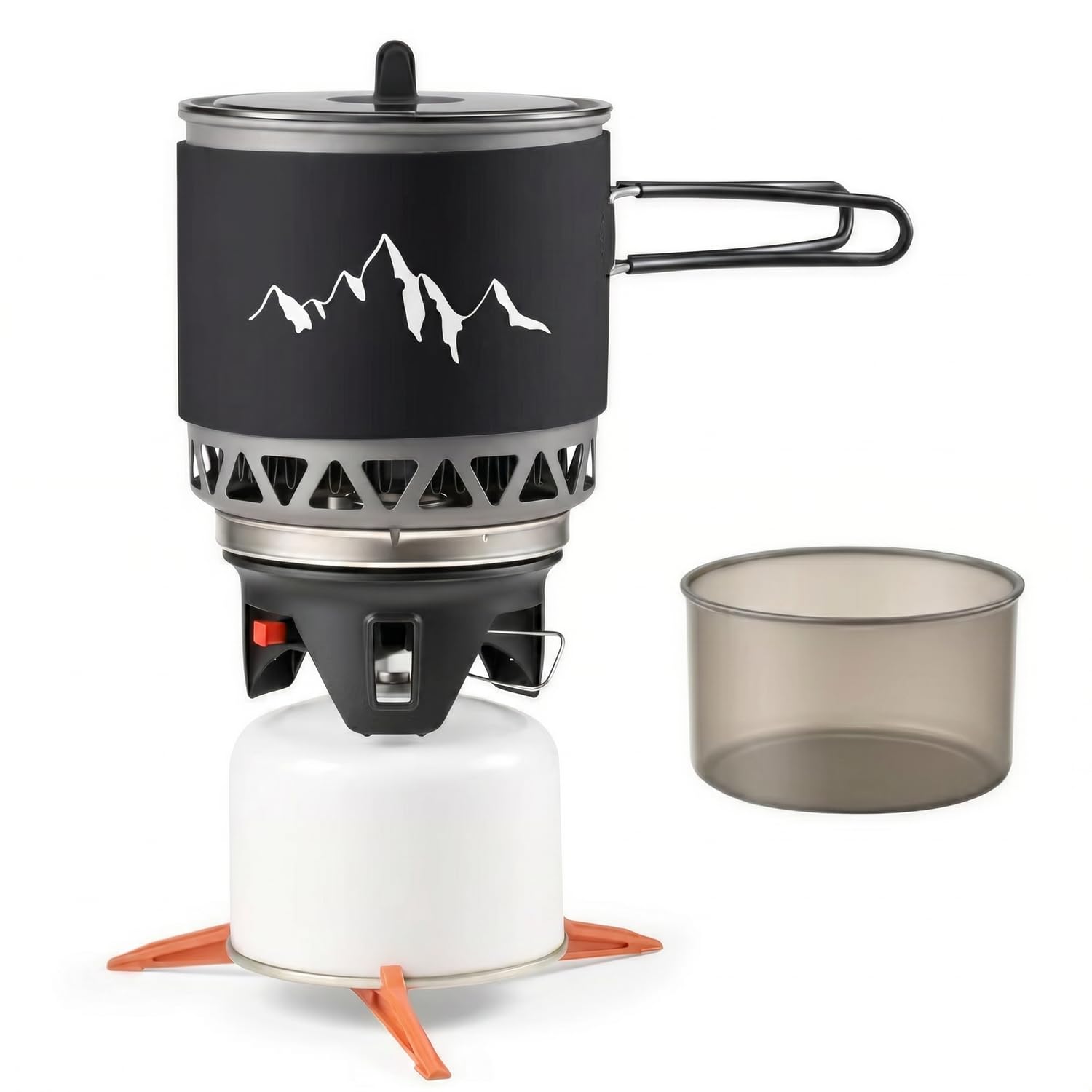 Camping Gas Stove Cook Set 1.2L Pot 1800W Backpacking Stove Cooking System