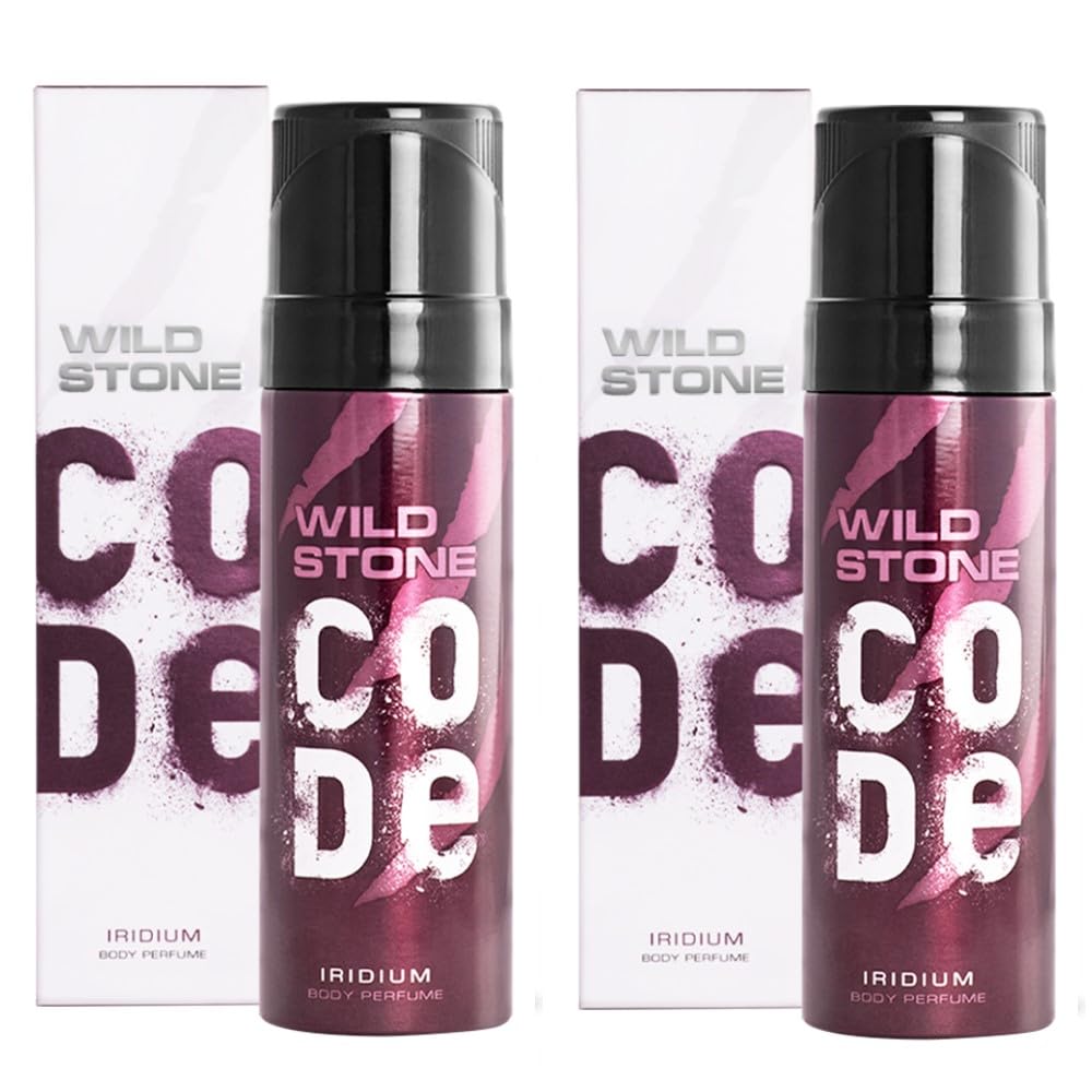 Wild Stone CODE Iridium Body Perfume for Men, Pack of 2 (150ml each)|No Gas Deodorant|Long Lasting Body Spray