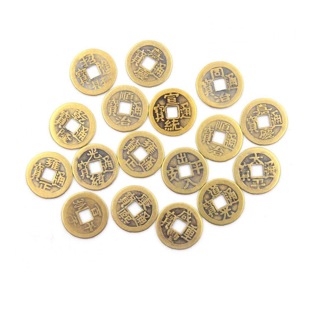 10pcs / Set Monete Cinesi Feng Shui 1.00 (2.3cm) in Ottone per La Ricchezza E Il Successo di Lucky Coins Home Decor