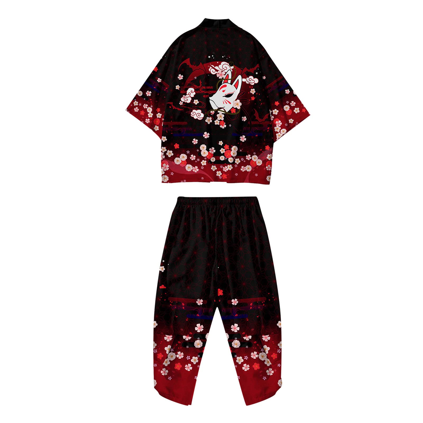 Conjunto de kimono japonés para hombre, traje de salón, camiseta y pantalón tradicionales, kimono, cárdigan, ropa deportiva abierta, traje de pantalón de dos piezas, tallas S-4XL