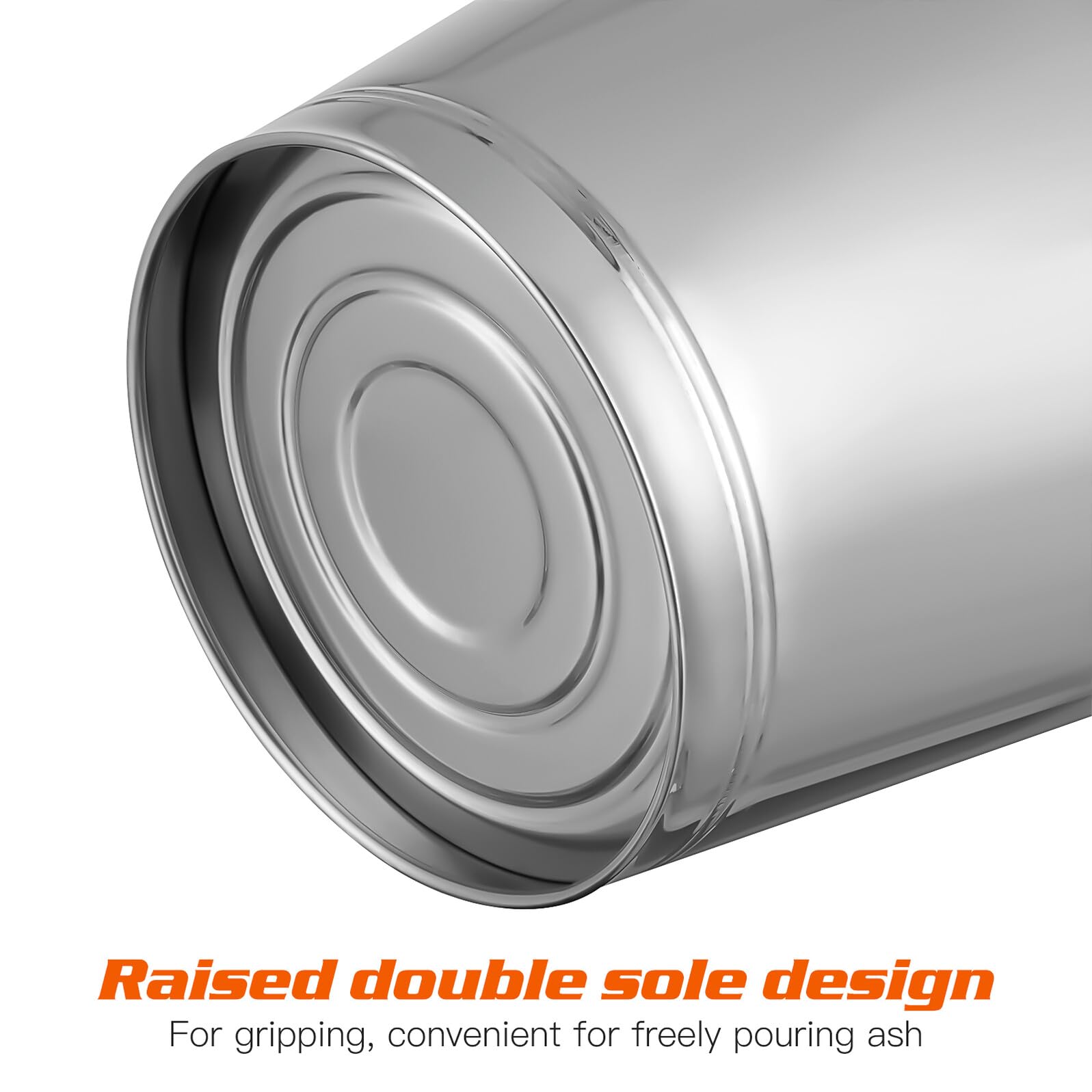 SHINEOFI Secchio Raccoglicenere in Acciaio Inox 8l con Coperchio | Argento, Uso Cucina e Outdoor, Multifunzione e Leggero, Trasporto Sicuro