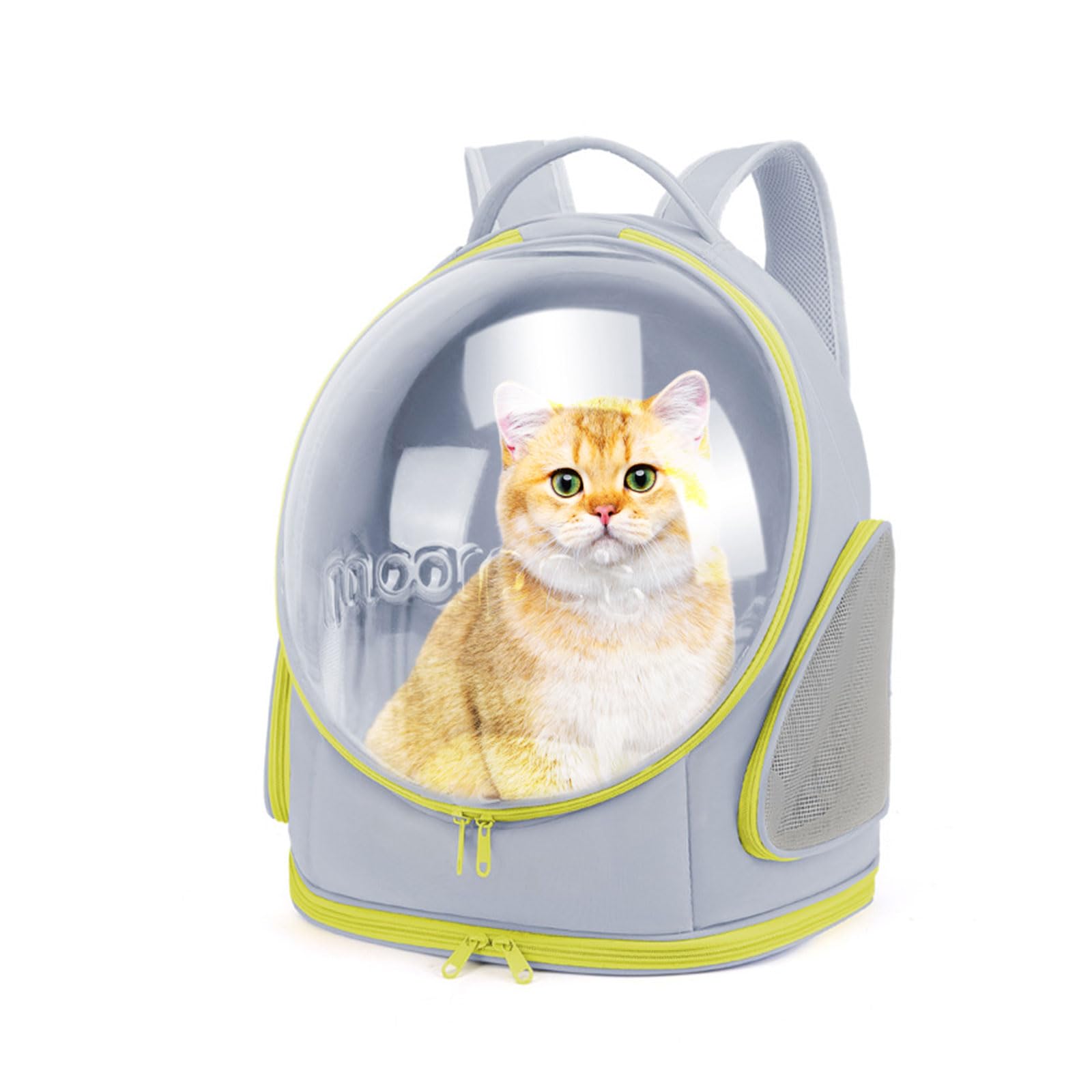 PETCUTE Zaino Trasparente per Animali Domestici con Capsula Spaziale, Pieghevole per Cani e Gatti con Cintura di Sicurezza Integrata - Trasportino per Viaggio e Campeggio