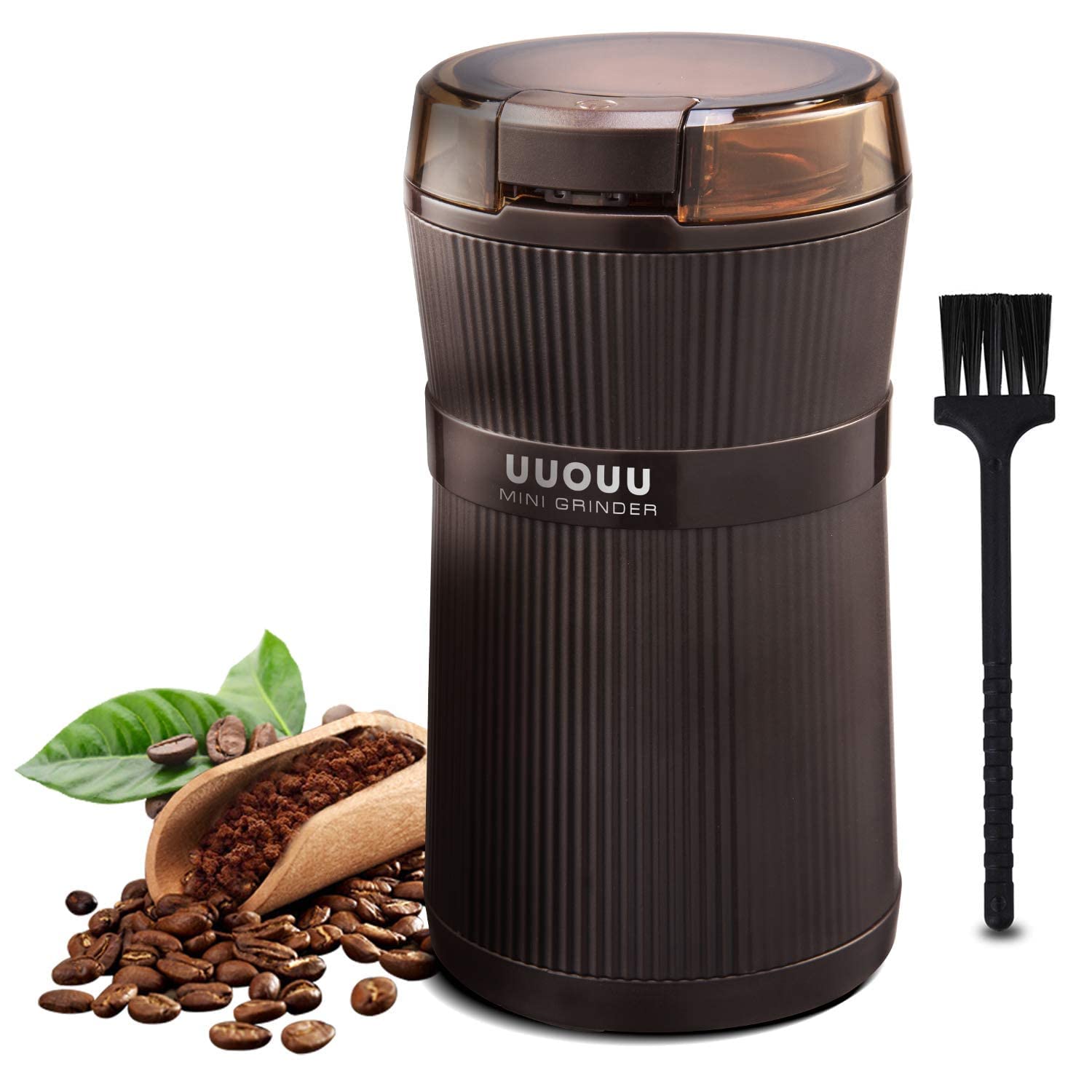 Buy Coffee Grinder with Brush, UUOUU 200W Washable Bowl Spice Grinder