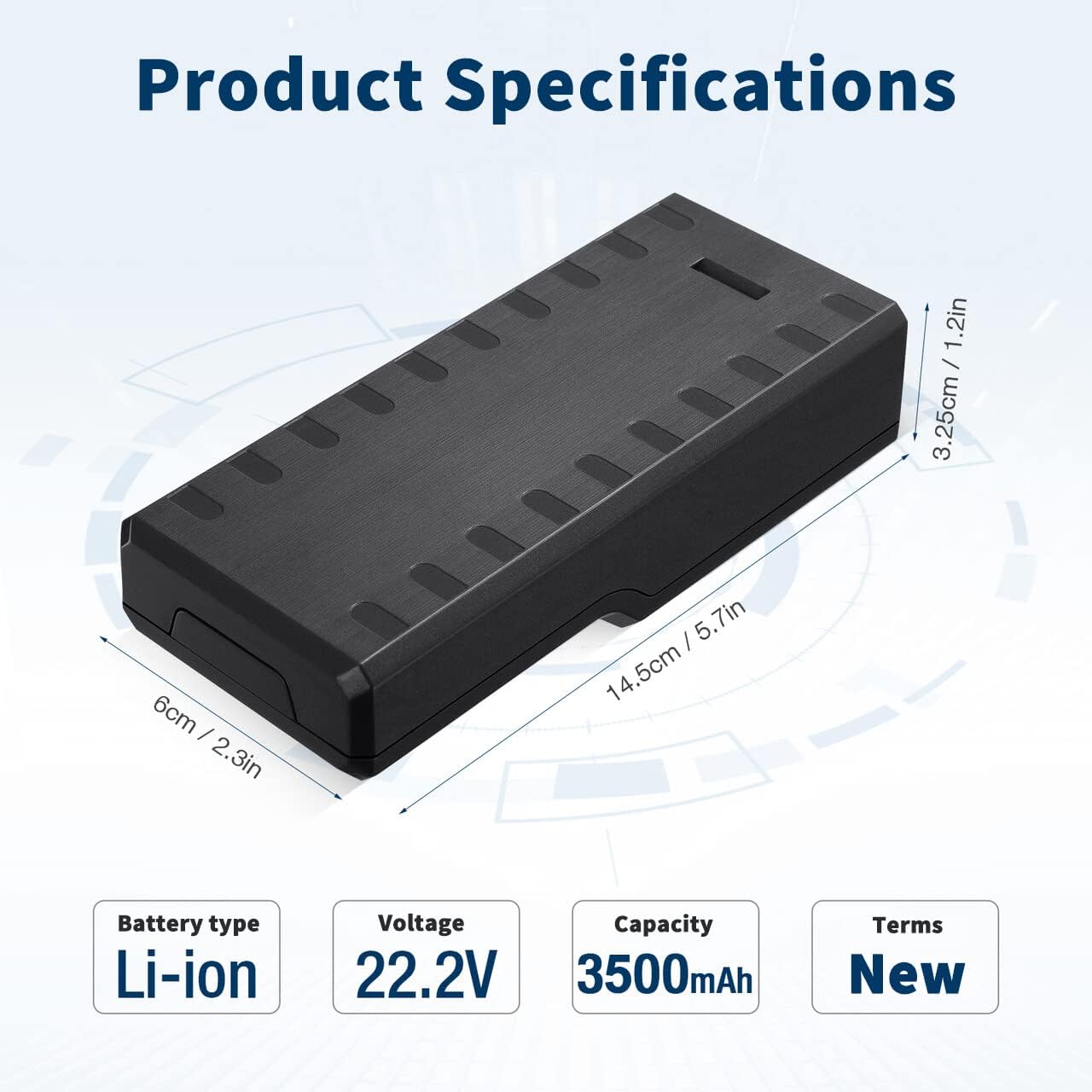 3.5Ah Replacement diek Battery,Compatible with Deik Vacuum Models MT-1616 MT-1206 ZB-1516 Cordless Vacuum Cleaner,Li-Ion 22.2V Battery