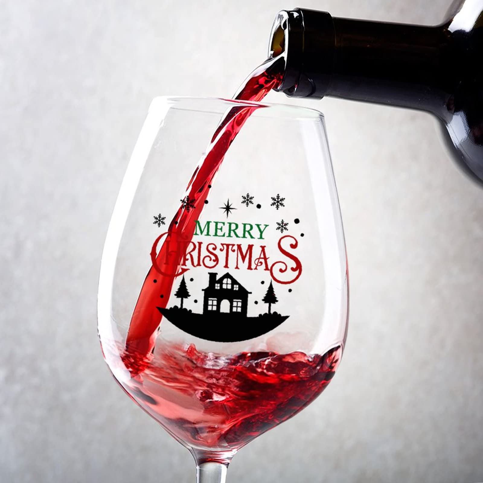 Verres à vin rouge avec gravure de Noël - Design unique et coffret haut de gamme