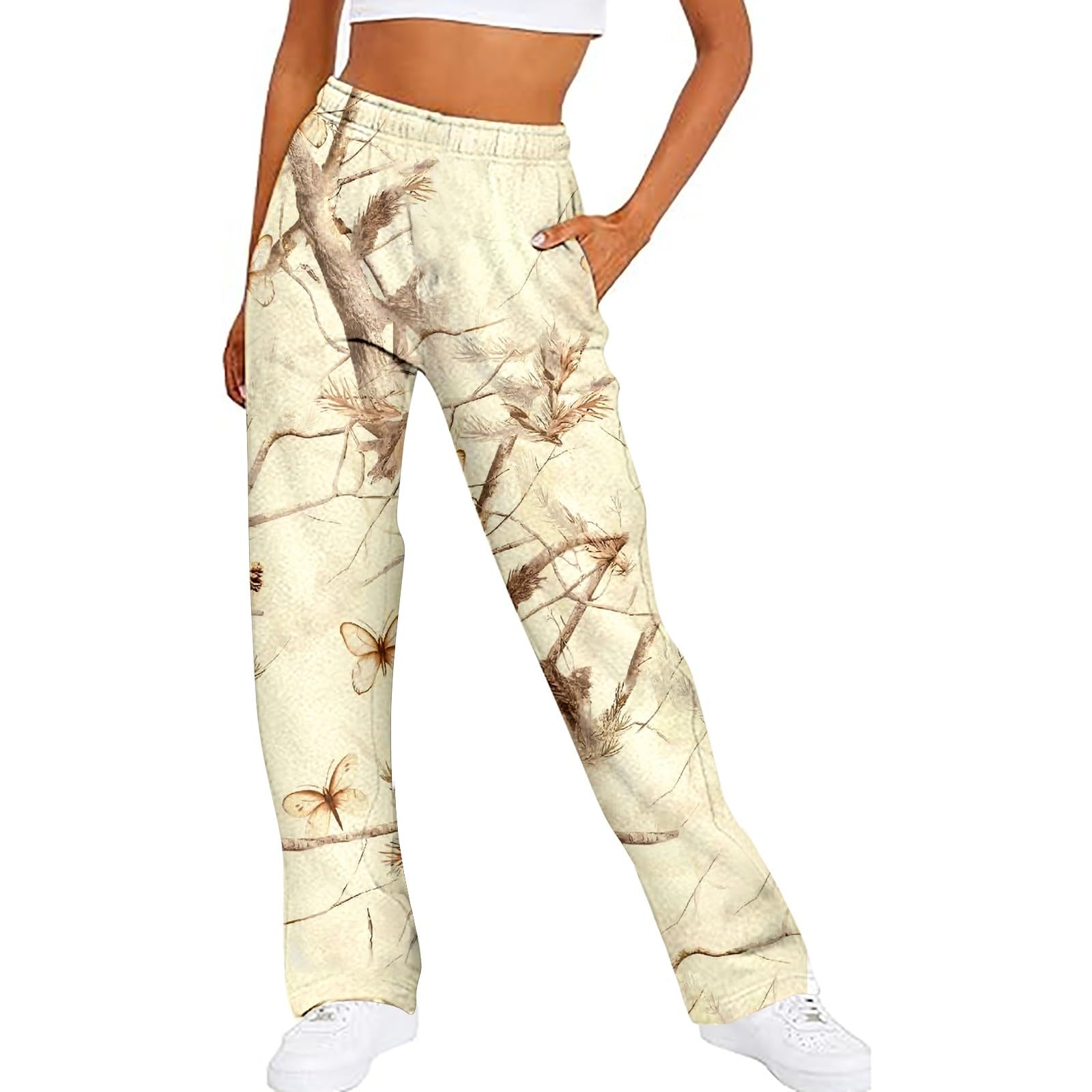 Saymany 2023 Trainingsanzug Sets Frauen Casual Langarm Sweatshirt und Hosen Herbst Winter 2 Stück Anzug Set mit Blumendruck Pullover und Jogger Casual Langarm Pullover Hosen Set Trainingsanzug