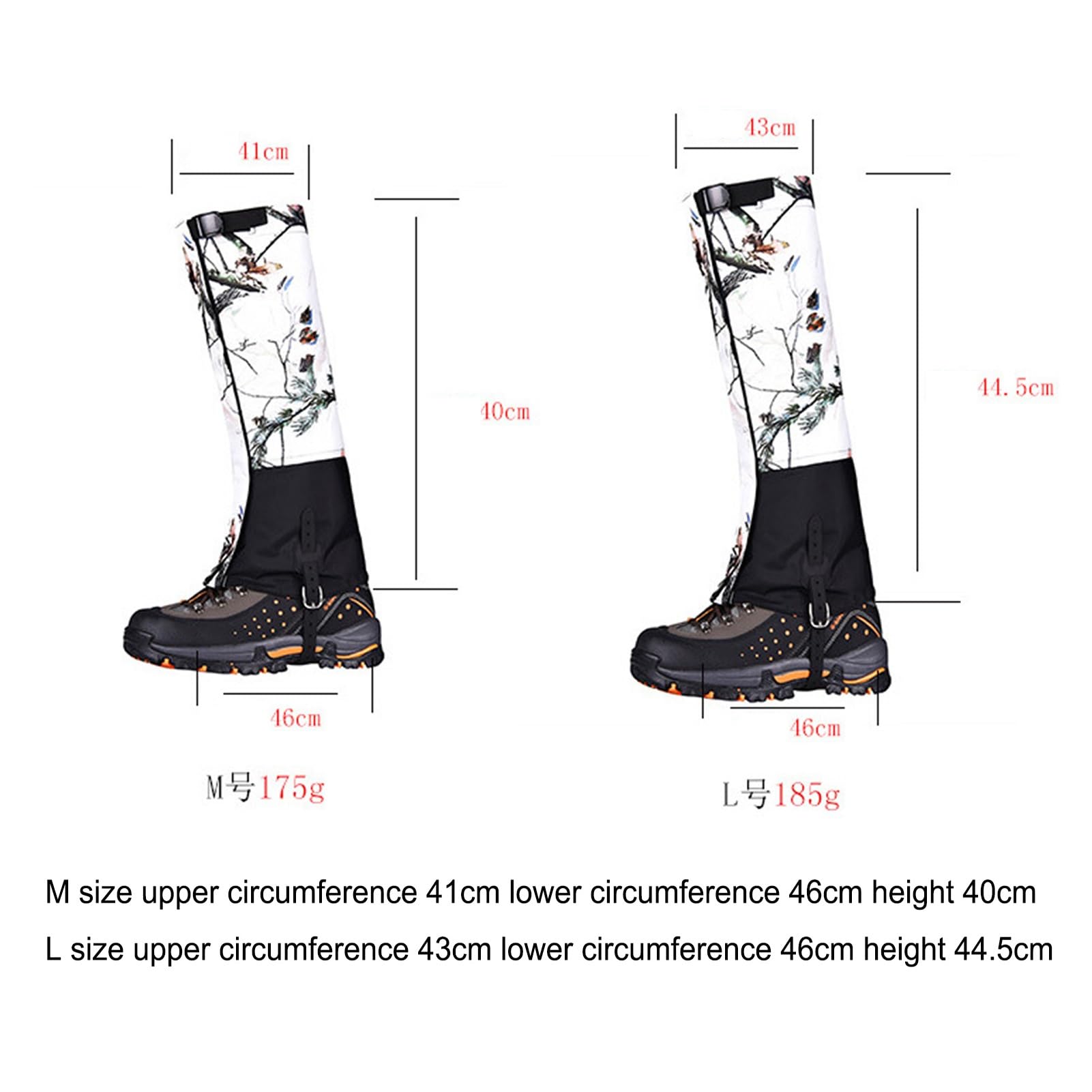 Guêtres de Jambe, guêtres d'extérieur Respirantes résistantes aux morsures de Serpent, Couvre-Chaussures for l'escalade, Le Ski, Le vélo, la Chasse, la randonnée et la Raquette