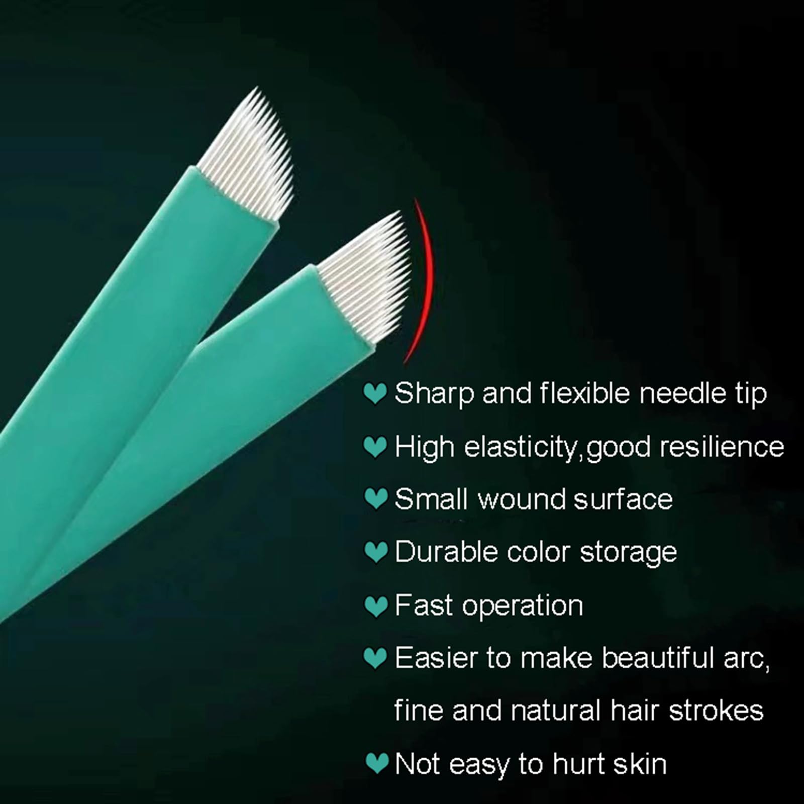 S14 Microblading Needles Finest 0.18mm 316 Stainless Steel Manual Sloped 14 Pins Permanent Makeup Eyebrow Tattoo Needles 30 Pack - Image 3