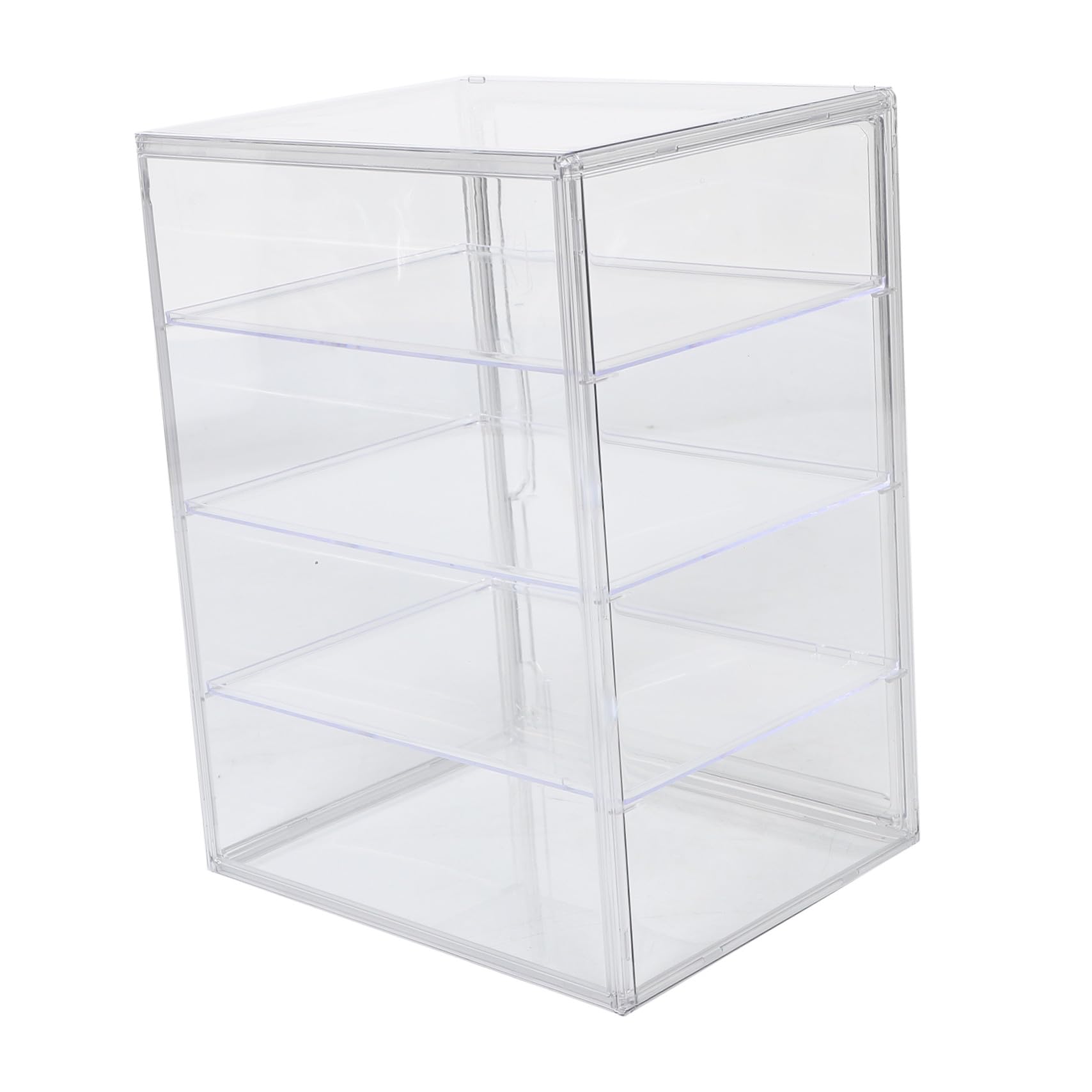 Cabilock Vitrina Transparente para Pan de 4 Niveles con Estantes Ajustables y Puerta Magnética, Caja de Almacenamiento Acrílica Adecuado para Encimera de Cocina