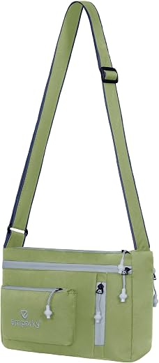 Emparky Sling Bag for Women | Lightweight Polyester Crossbody Purse with 5 Pockets & Zipper Closure | Small Crescent Shoul...
