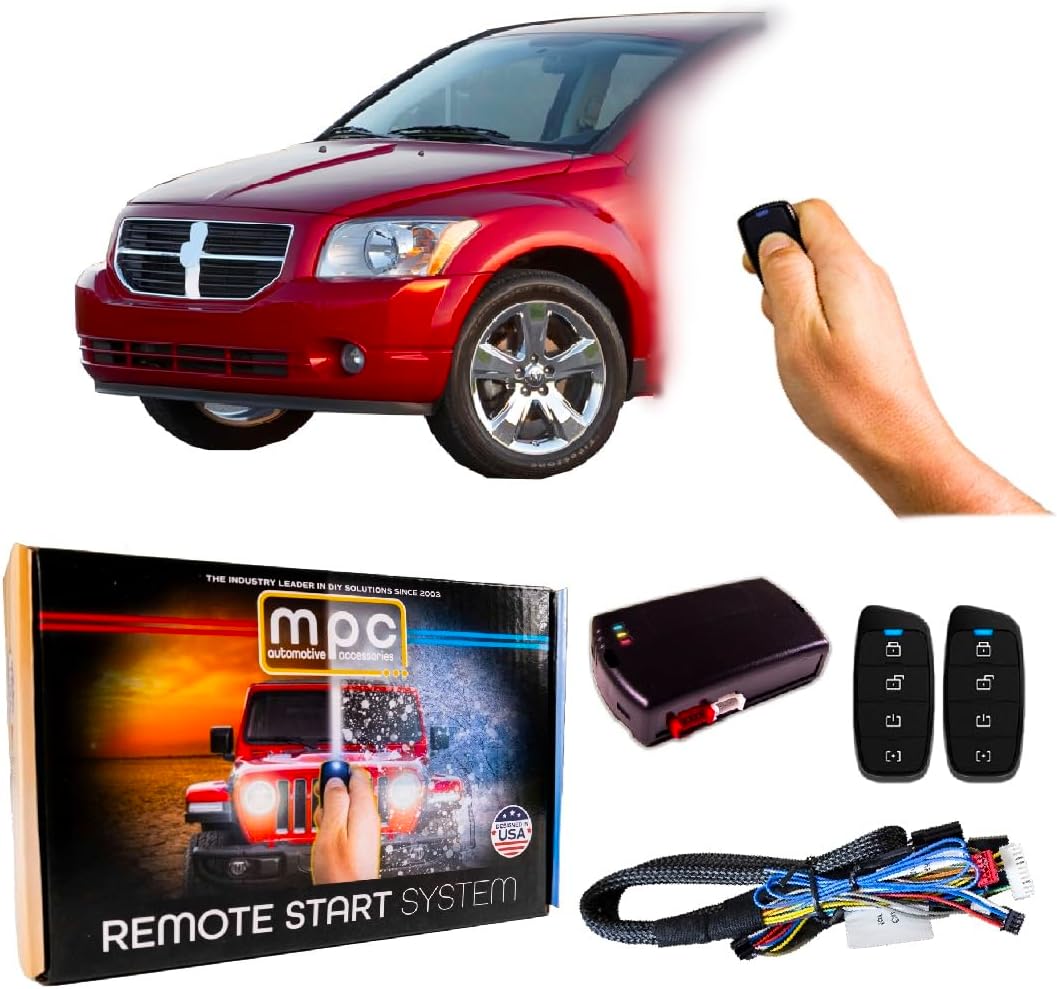 MPC Factory Remote Activated Remote Start Kit Compatible with 2008-2012 Dodge Caliber - Plug-n-Play - Key-to-Start - Firmware Preloaded