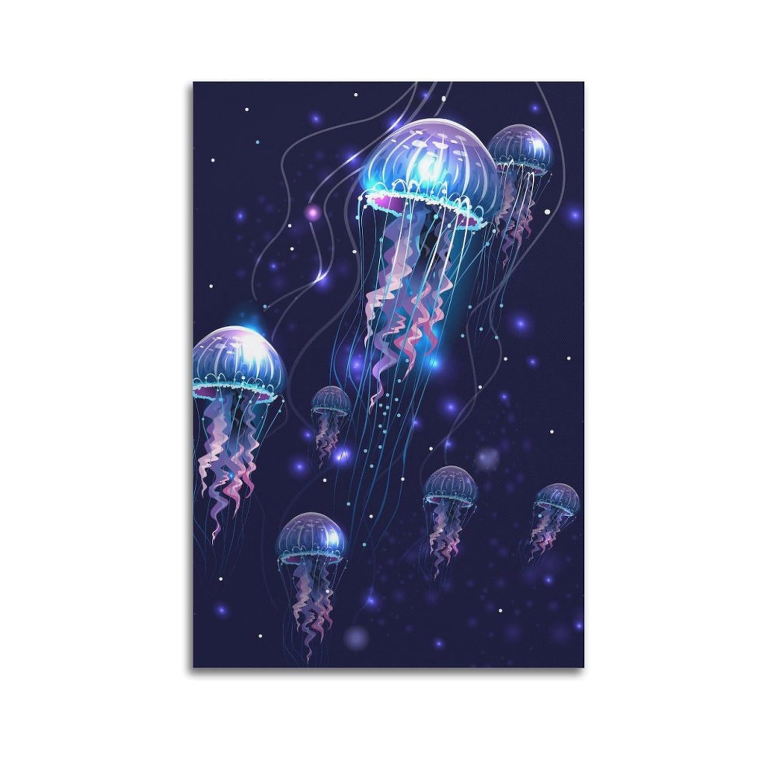 CPGLJD Marine Animal Poster Jellyfish Symphony Poster Decorative Painting Canvas Wall Posters And Art Picture Print Modern Family Bedroom Decor Posters 20x30inch(50x75cm)