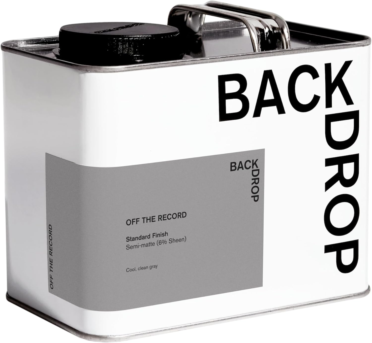 BACKDROP | Premium Interior Paint | Standard Semi Matte, Low Sheen Finish | Self-Priming, Low VOC, Green Wise Certified | OFF THE RECORD – Cool, clean gray | 0.5 Gallon