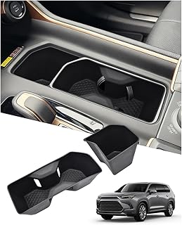 Cup Holder Inserts for Toyota Grand Highlander Accessories 2026 2025 2024 | Non-Slip TPE Center Console Protector Organizer to Prevent Spills & Scratches for 2025 2026 Grand Highlander Hybrid